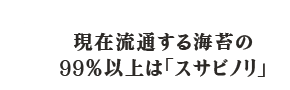 現在流通する海苔の99％以上は「スサビノリ」