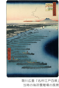 歌川広重「名所江戸百景」当時の海苔養殖場の風景