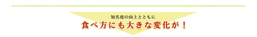 知名度の向上とともに食べ方にも大きな変化が！