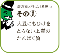 海の肉と呼ばれる理由 その1／大豆にもひけをとらない上質のたんぱく質